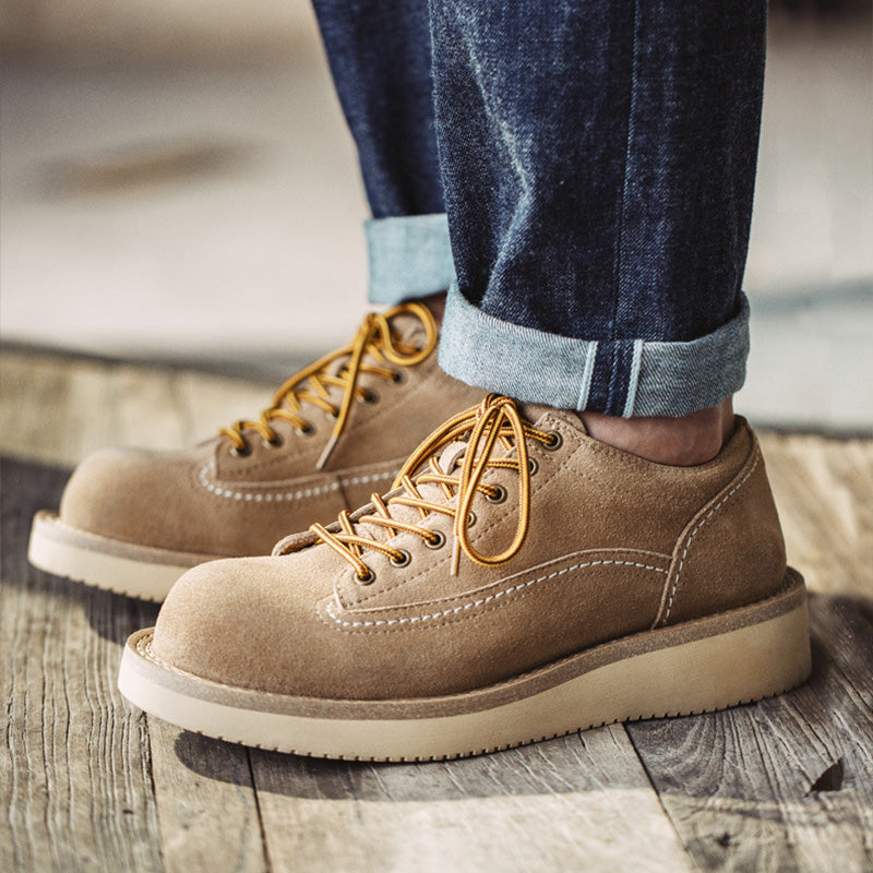 Men Retro Minimalist Cowhide Suede Casual Work Shoes-RAIIFY