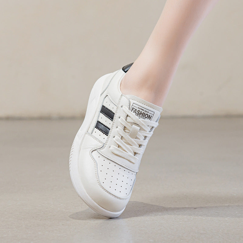 Women's Breathable Leather Comfort Court Sneakers-RAIIFY
