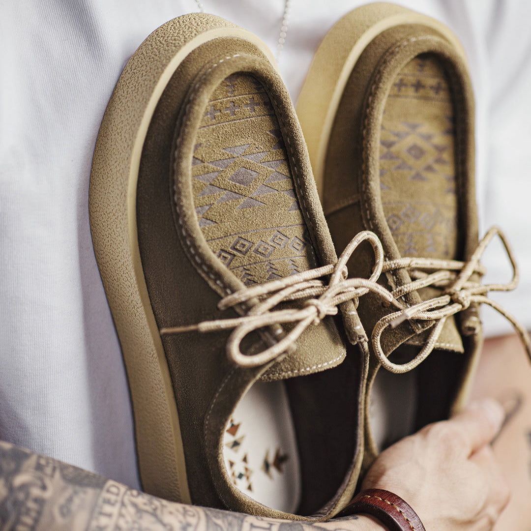 Men's Retro Leather Flat Thick Soled Casual Shoes-RAIIFY