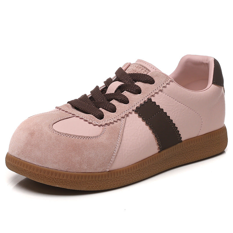Women's Stylish Leather Low Top Casual Training Sneakers-RAIIFY