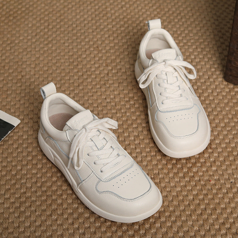 Women's Fashion Plain Quilted Leather Casual Shoes-RAIIFY