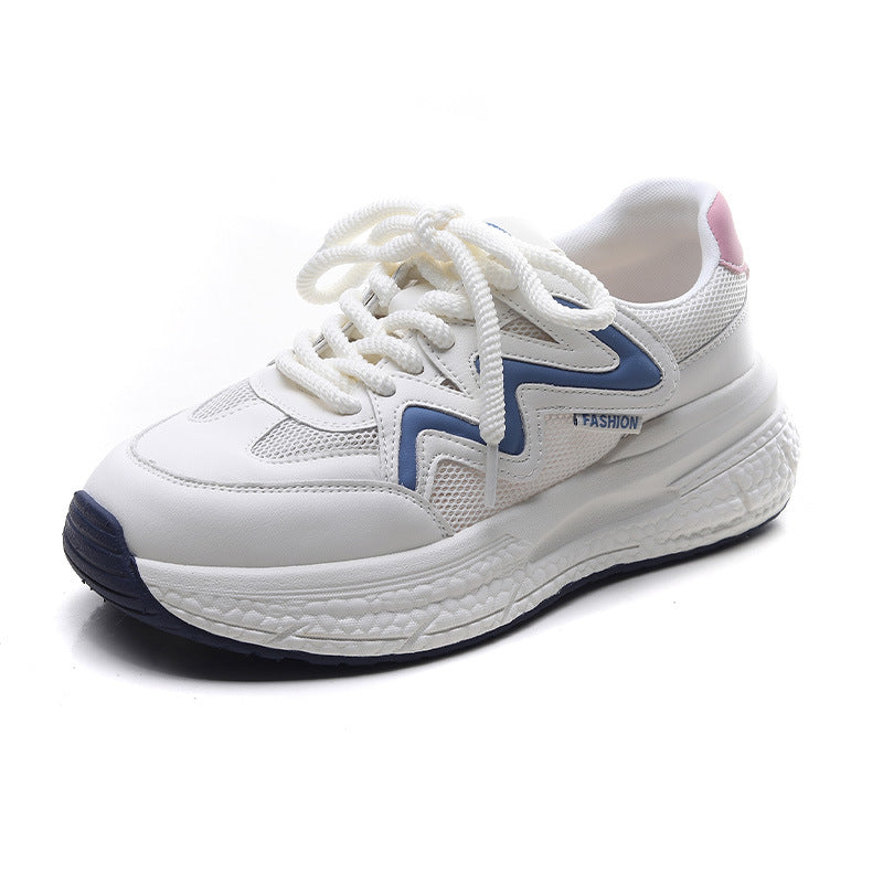 Women Breathable Mesh Leather Fashion Sneakers-RAIIFY