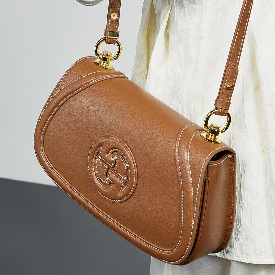 Women's Retro Plain Leather Mini Cross Body Purse-RAIIFY