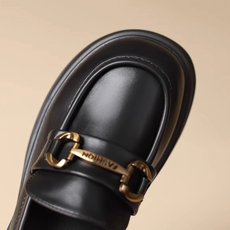 Women Retro Casual Minimalist Soft Thick Soled Loafers-RAIIFY