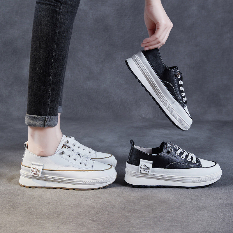 Women Fashion Leather Thick Soled Casual Shoes-RAIIFY