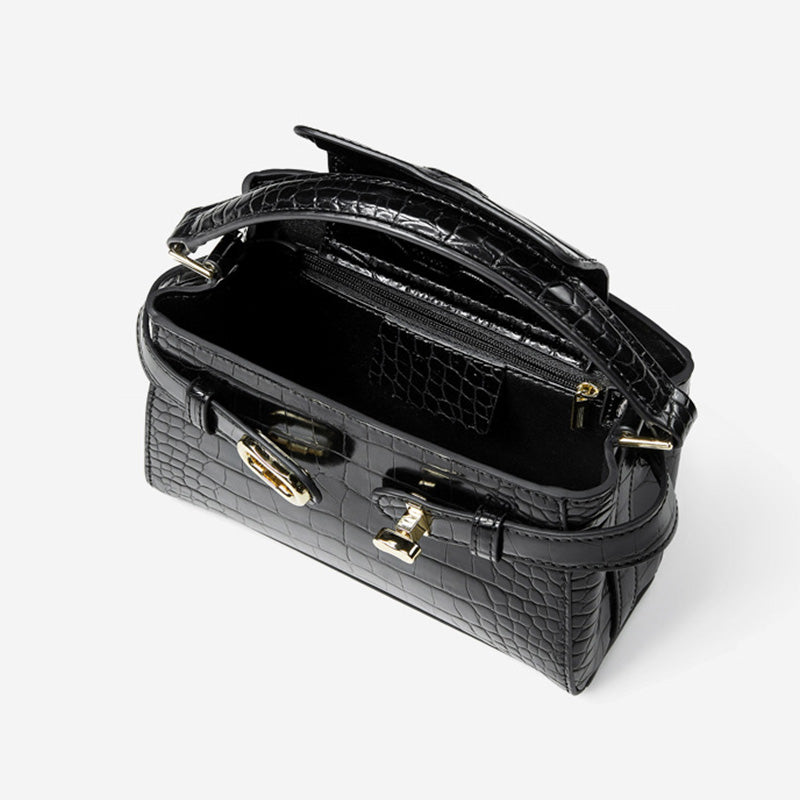 Women’s Crocodile-Embossed Leather Cross Body Purse