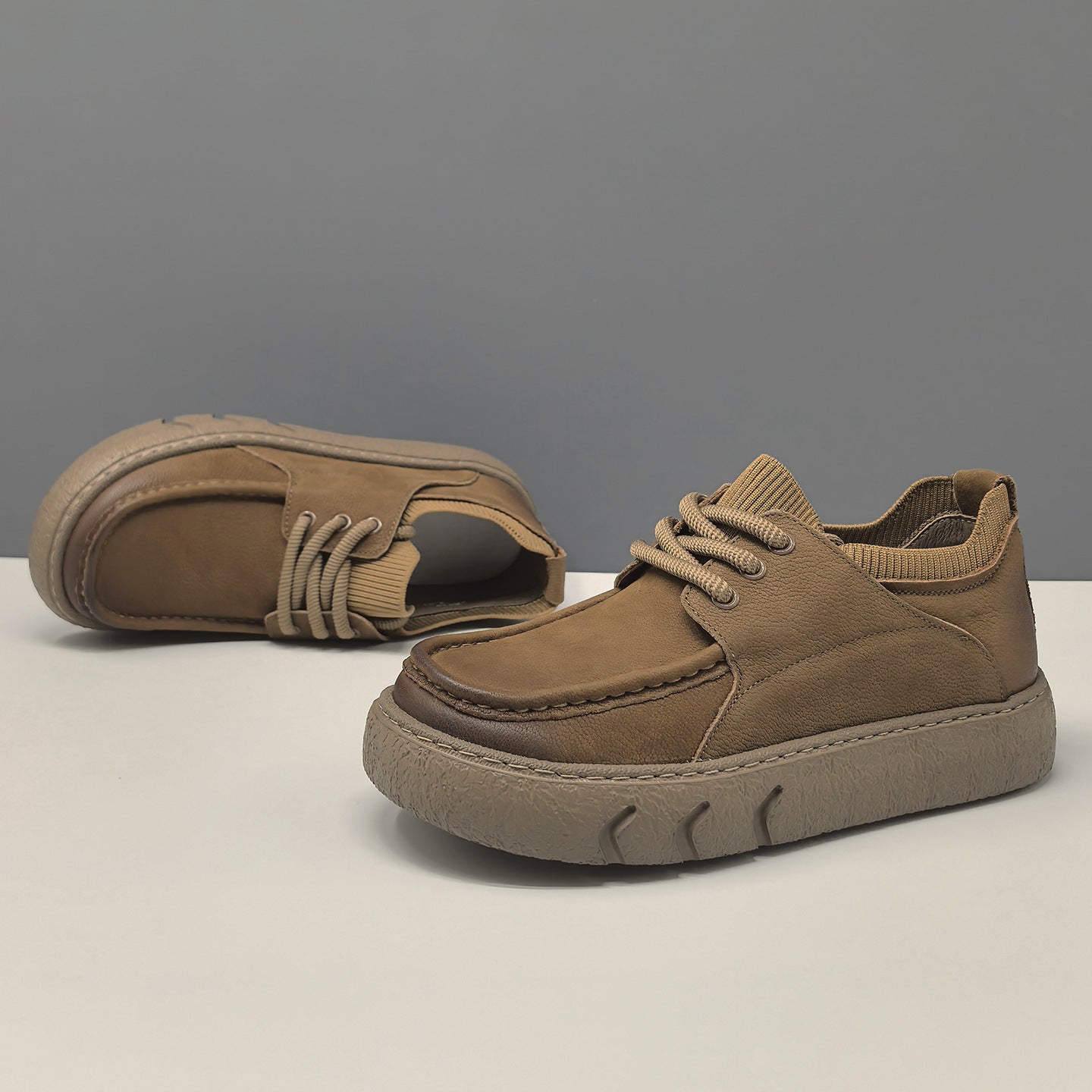 Men's Retro Plain Leather Comfort Casual Shoes-RAIIFY