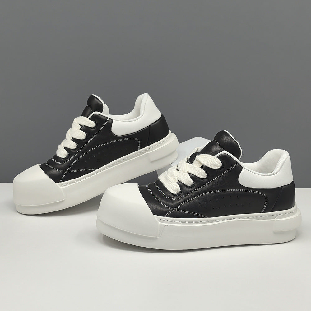 Men Minimalism Solid Quilted Leather Casual Sneakers-RAIIFY