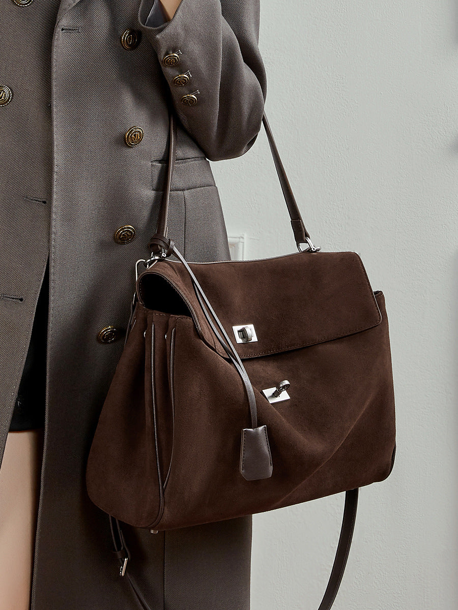 Women’s Vintage Suede Leather Rodeo Tote Bag-RAIIFY