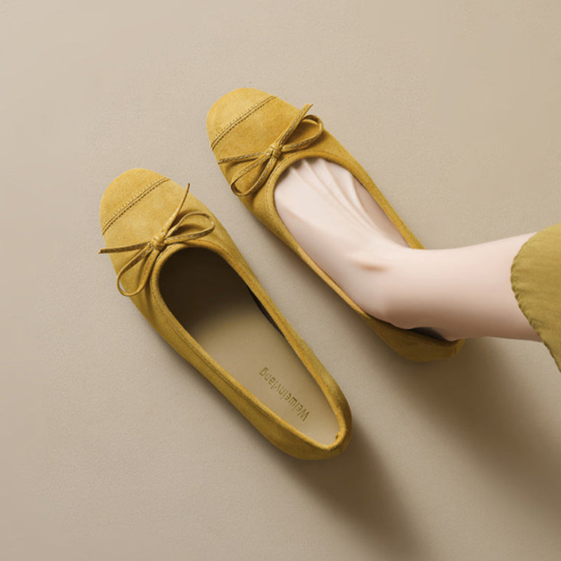 Women's Plain Bowknot Casual Comfort Flats-RAIIFY