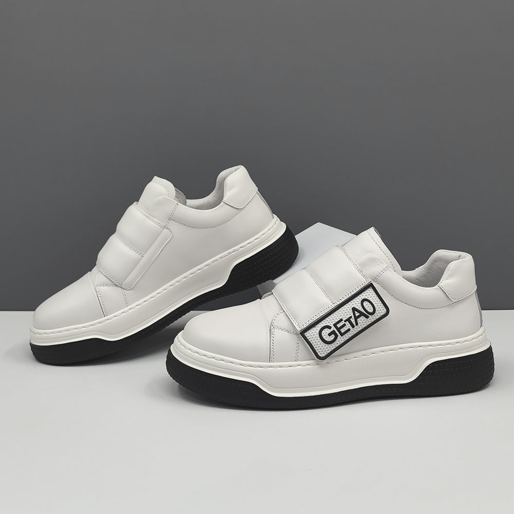 Men Stylish Leather Casual Velcro Sneakers-RAIIFY