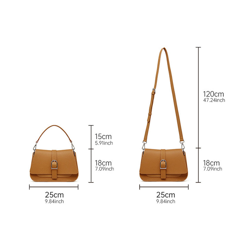 Women's Stylish Plain Leather Satchel Bag-RAIIFY