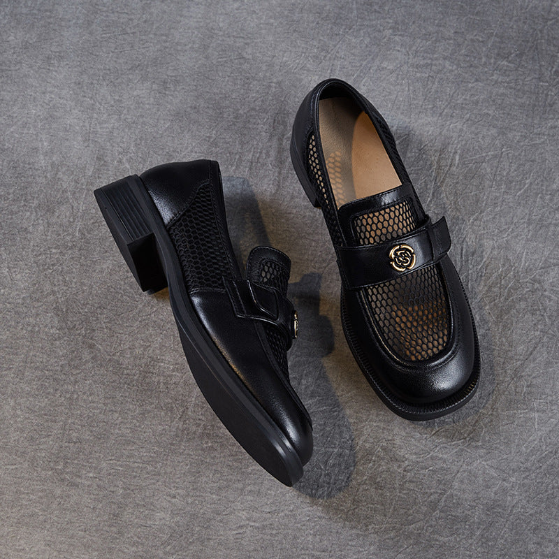 Women Minimalism Hollow Mesh Casual Loafers-RAIIFY