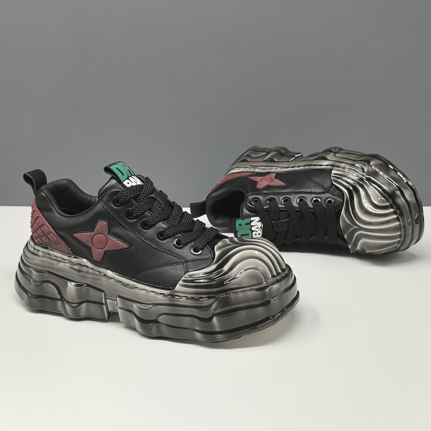 Men's Fashion Leather Platform Casual Sneakers-RAIIFY