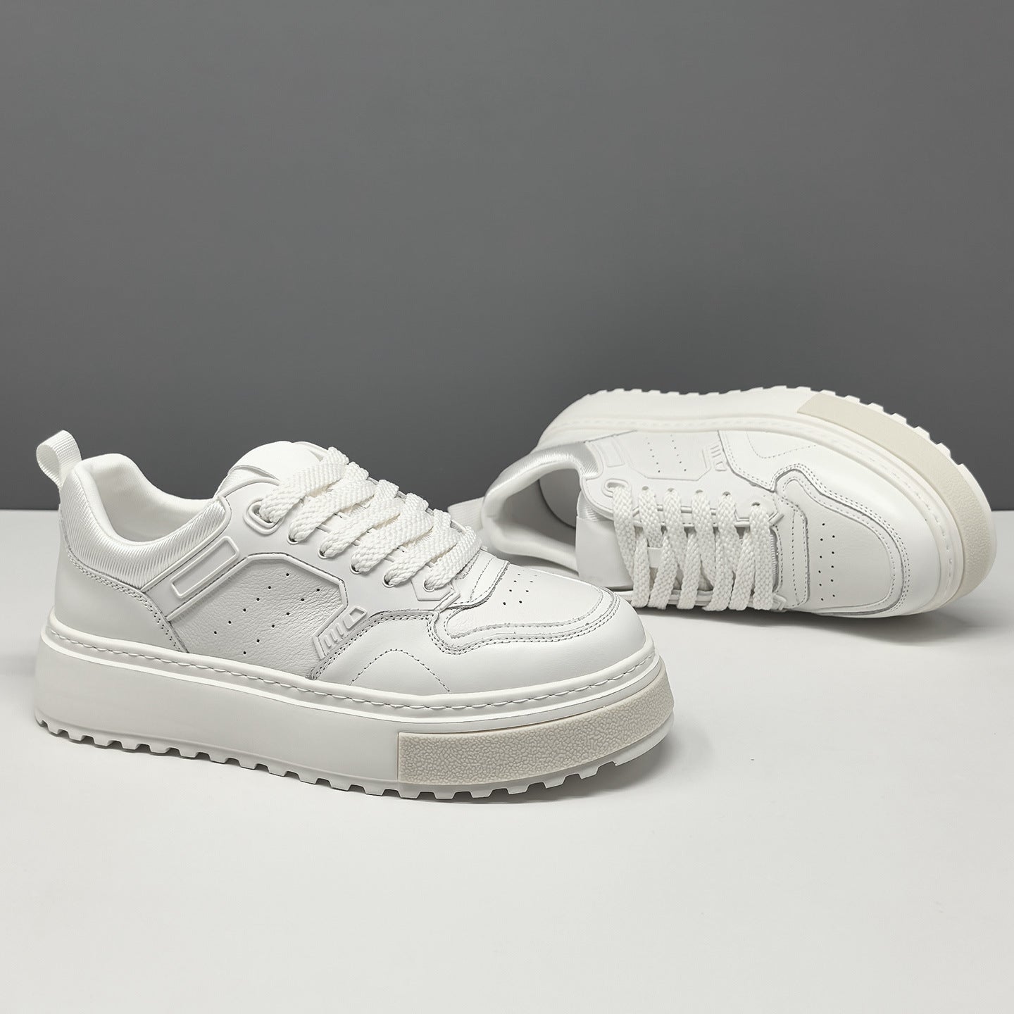 Men's Fashion Breathable Leather Thick Soled Casual Shoes-RAIIFY