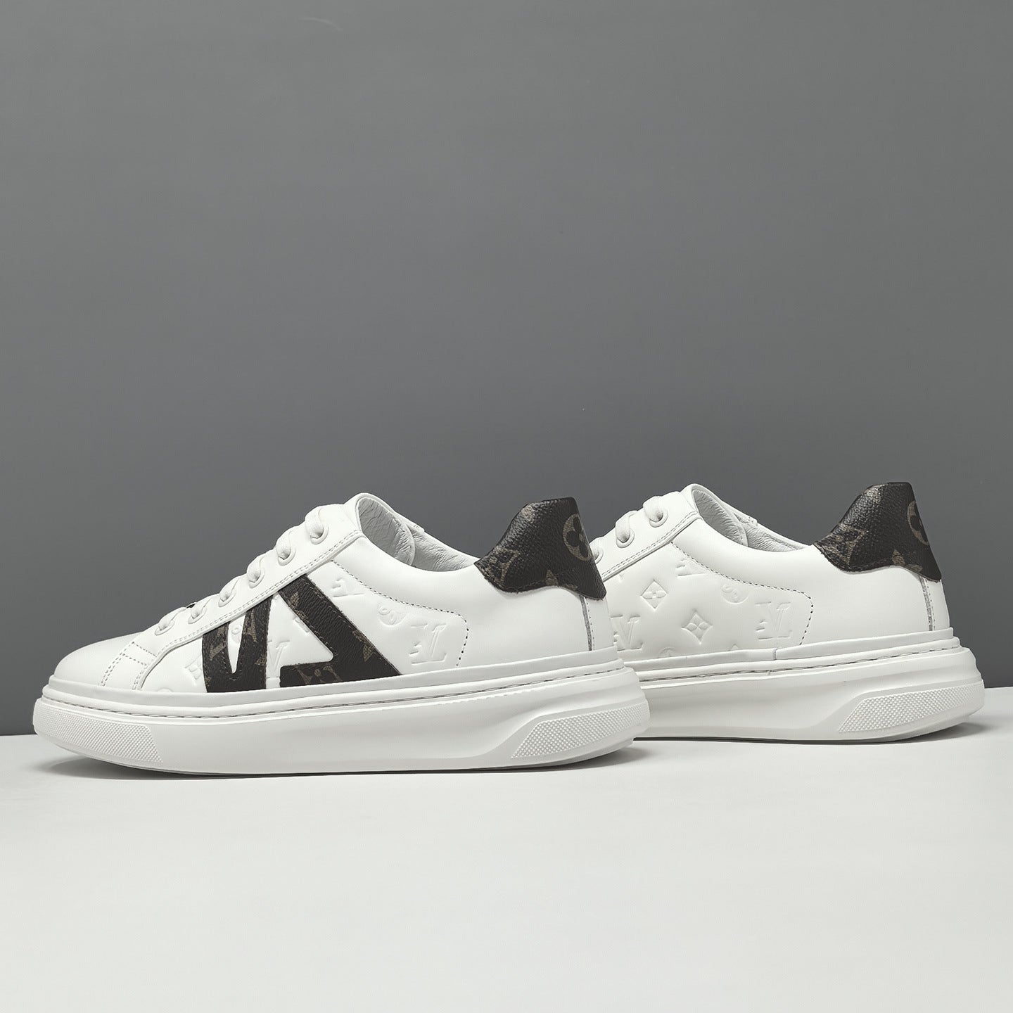 Men's Fashion Embosed Leather Flat Casual Shoes-RAIIFY