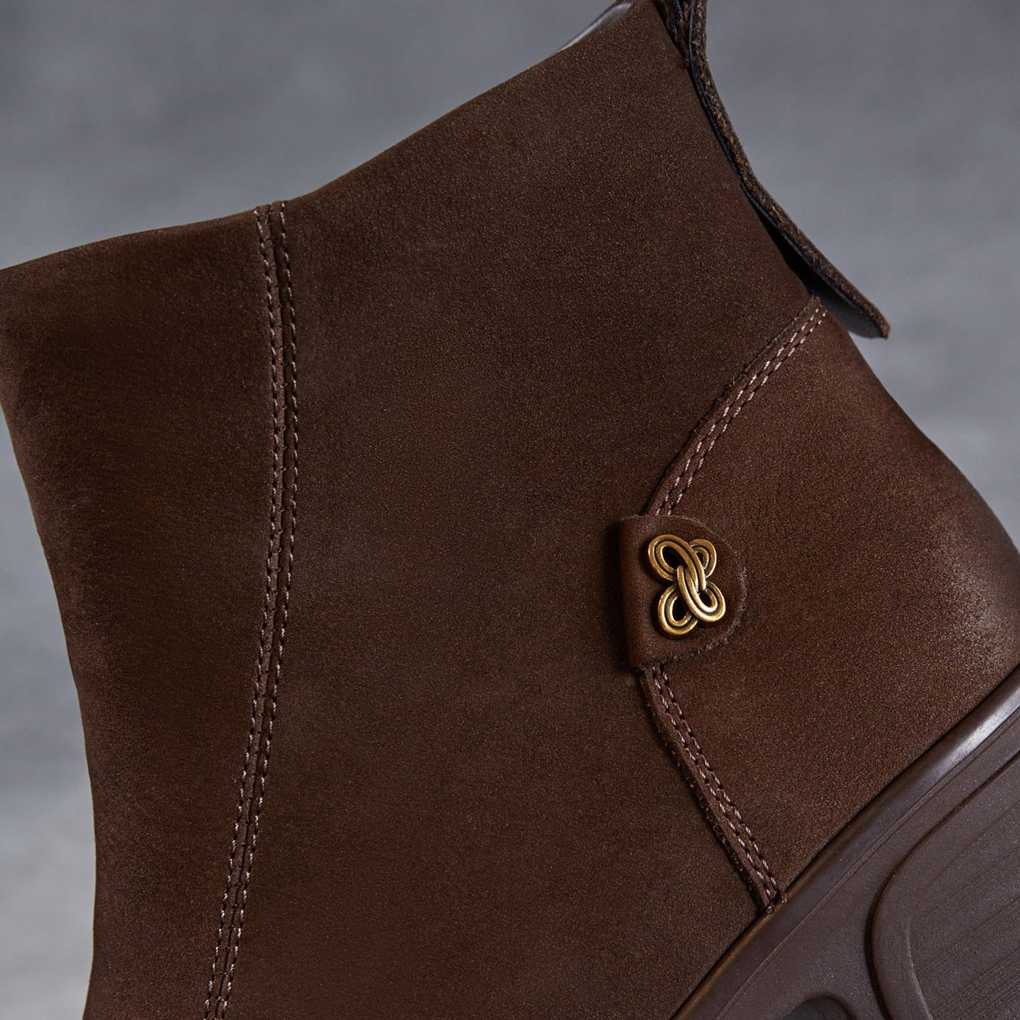 Women's Vintage Leather Chunky Heel Ankle Boots-RAIIFY