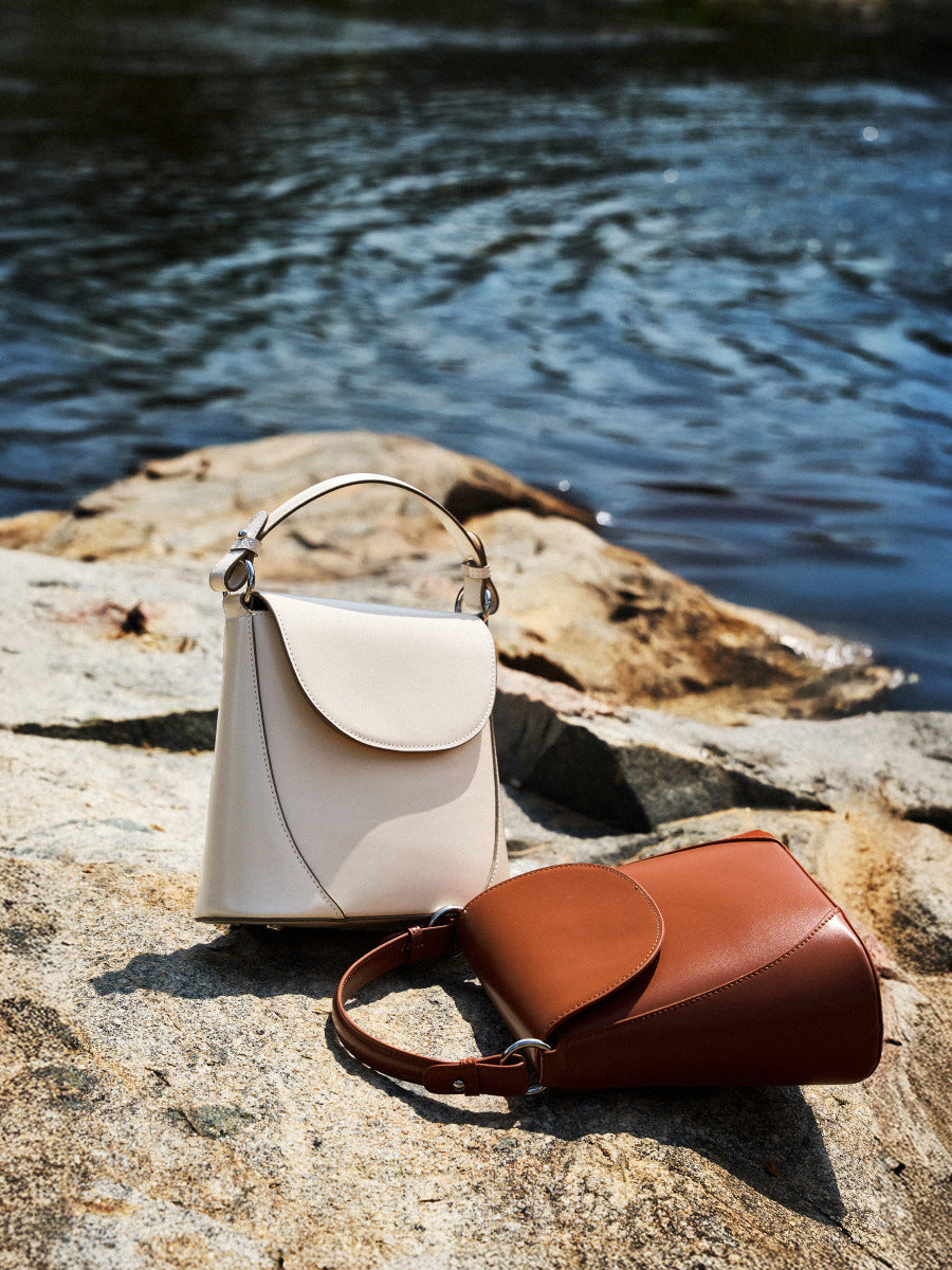 Women Fashion Plain Leather Simple Shoulder Bag-RAIIFY