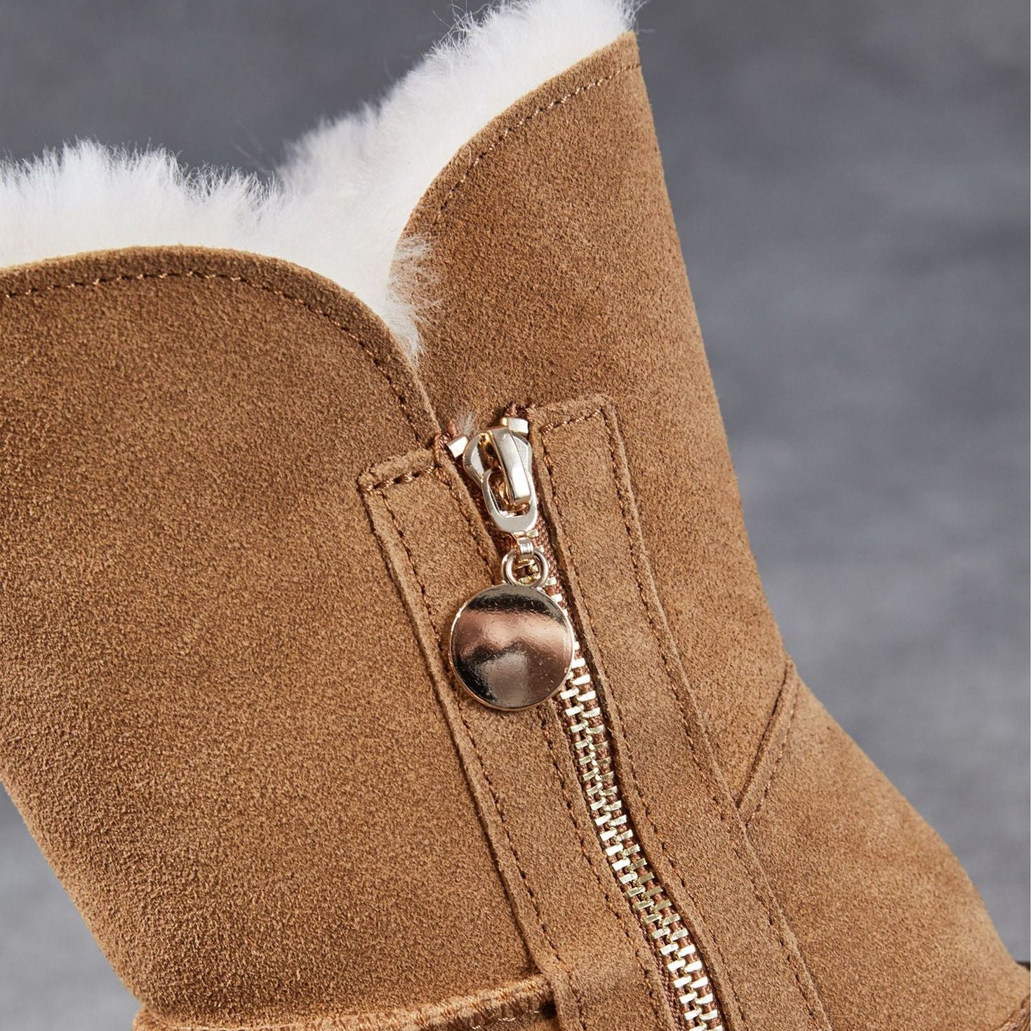 Women's Minimalist Suede Furred Snow Boots-RAIIFY