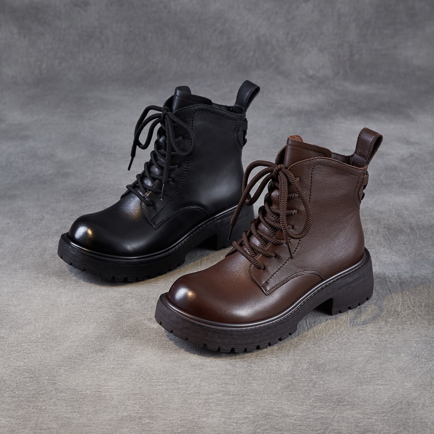 Women's Vintage Classic Leather Ankle Boots-RAIIFY