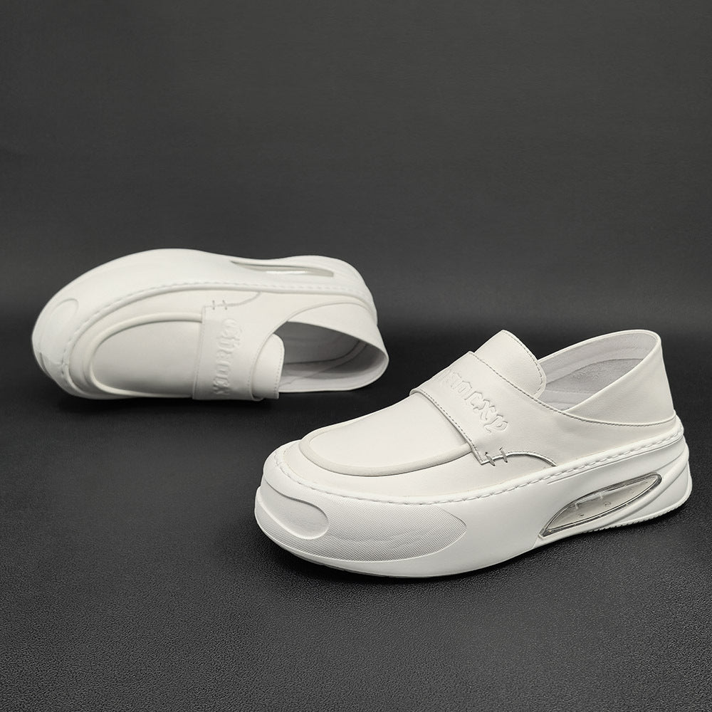 Men Casual Minimalist Leather Thick Soled Loafers-RAIIFY