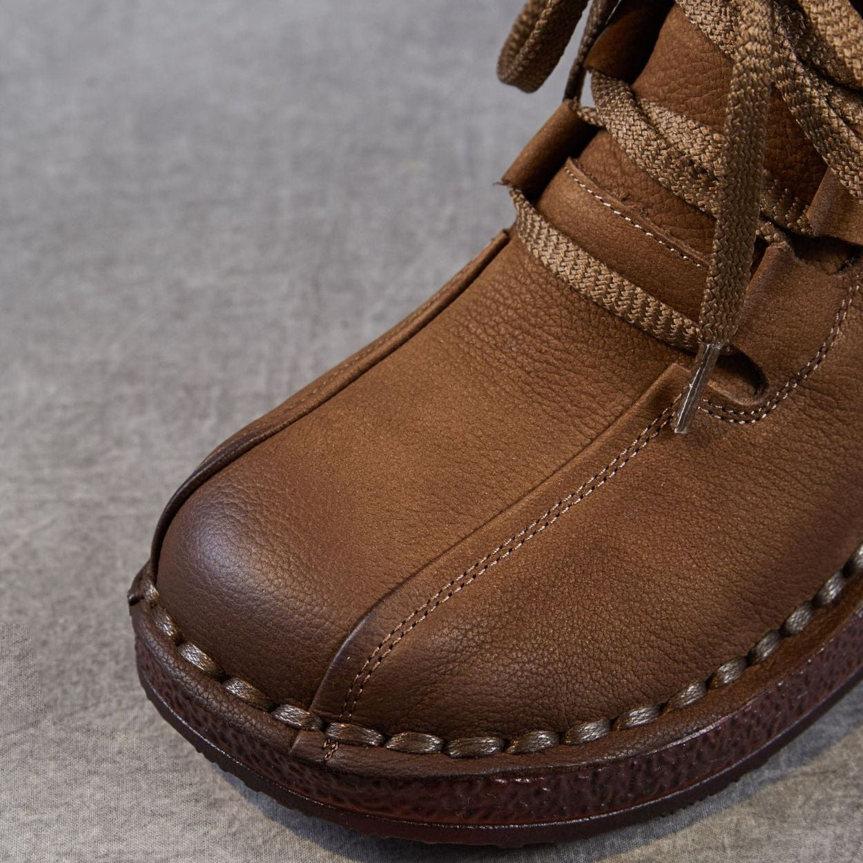 Women's Retro Plain Leather Wedge Ankle Boots-RAIIFY