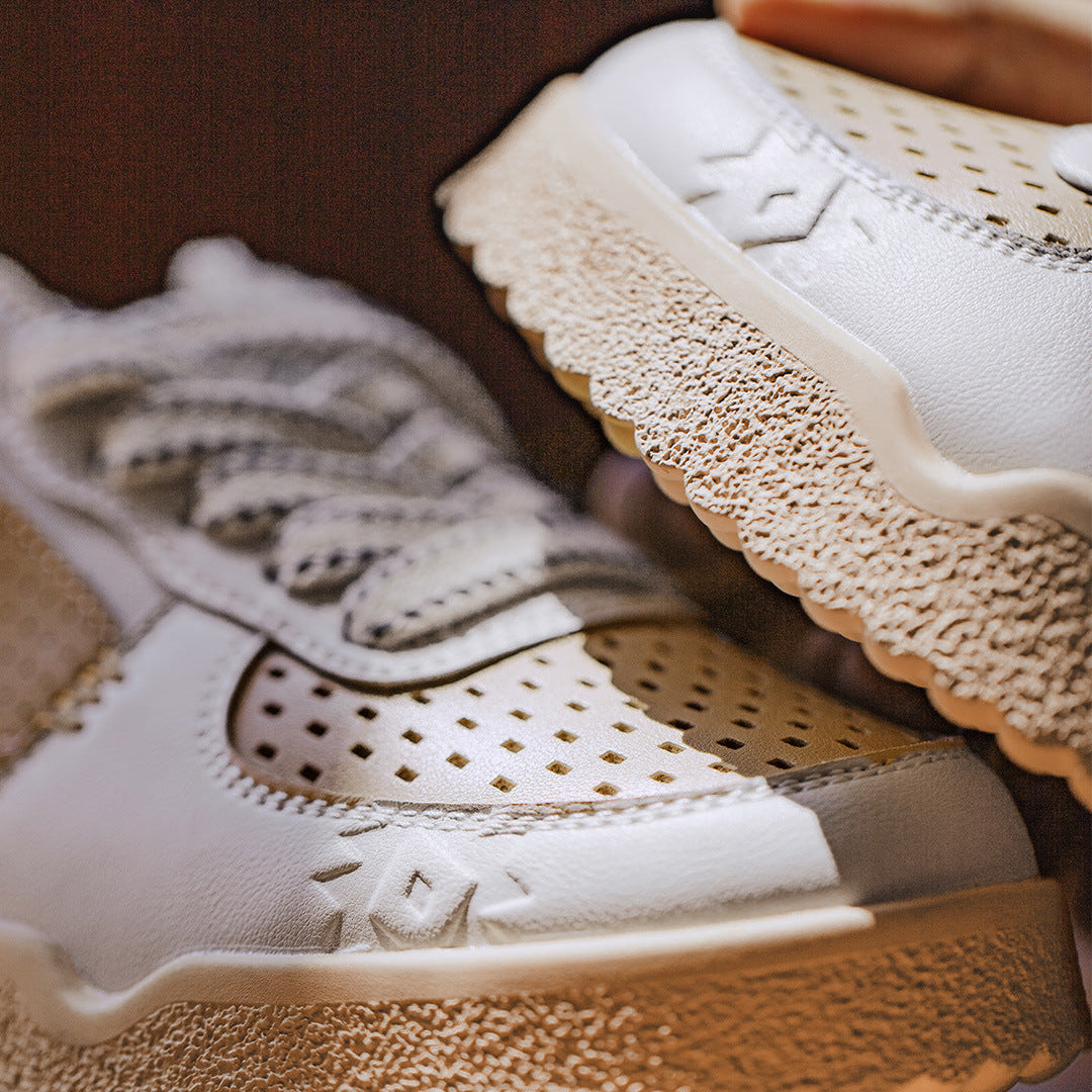 Men's Quilted Hollow Breathable Casual Sneakers-RAIIFY