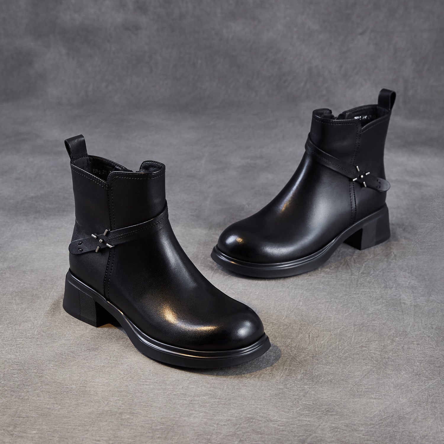 Women's Minimlist Leather Casual Ankle Boots-RAIIFY