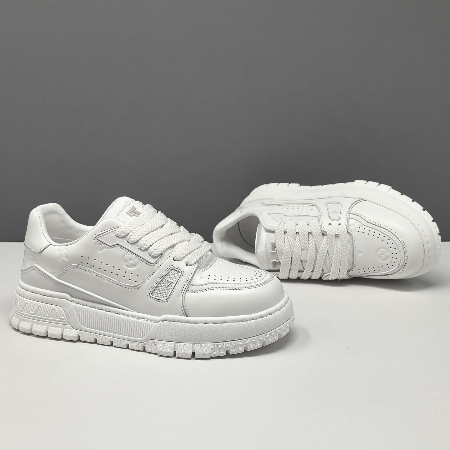 Men's Fashion Breathable Leather Casual Thick Soled Sneakers-RAIIFY