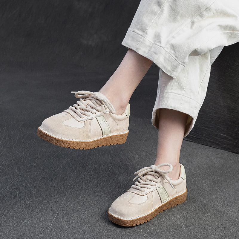 Women Casual Quilted Leather Flat Shoes-RAIIFY