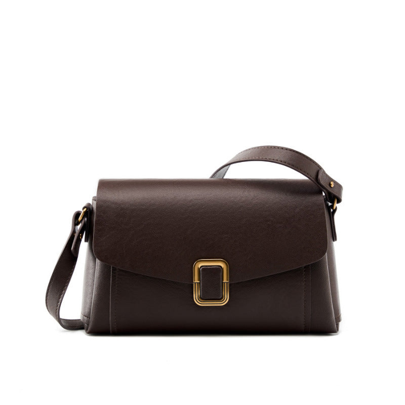 Women Fashion Plain Leather Shoulder Satchel Bag-RAIIFY