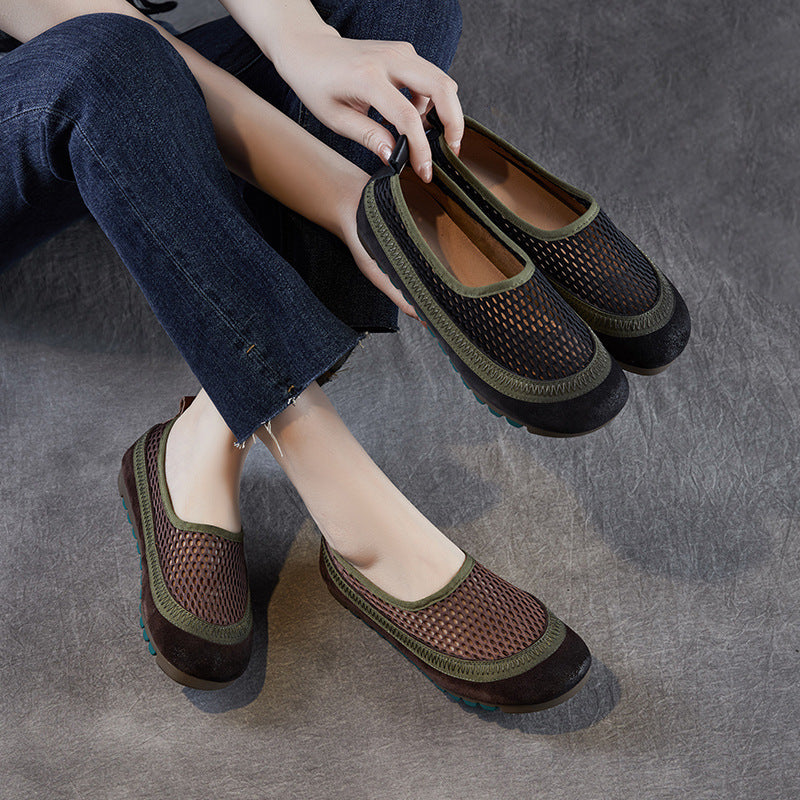 Women Minimalism Hollow Mesh Soft Casual Flats-RAIIFY
