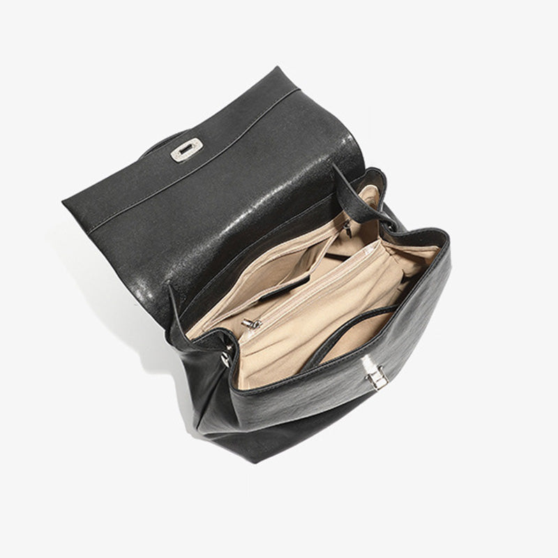 Women's Fashion Plain Leather Casual Backpack-RAIIFY