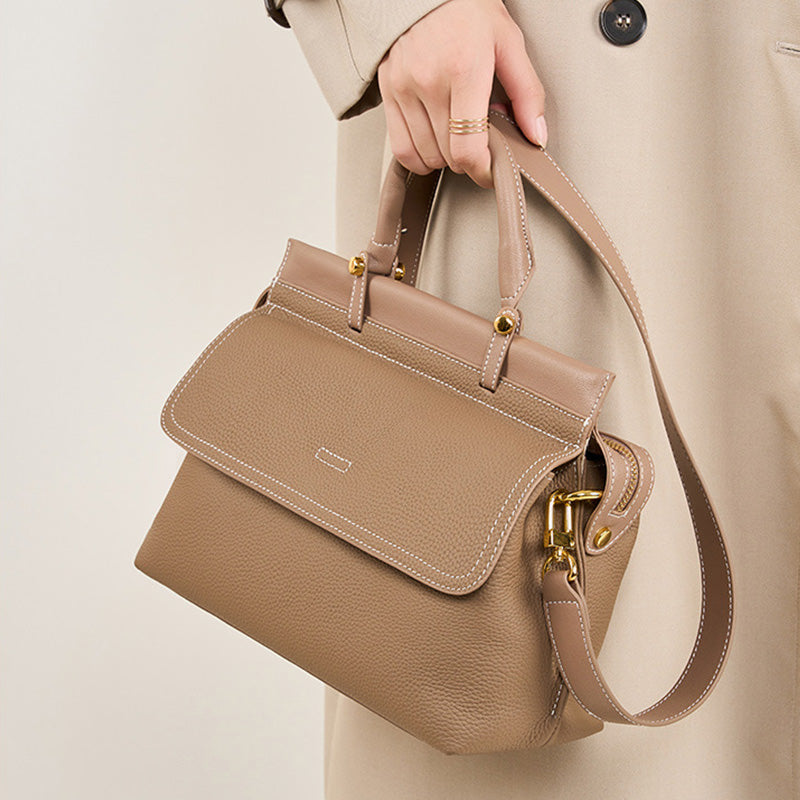 Women Fashion Casual Cowhide Leather Tote Bag-RAIIFY
