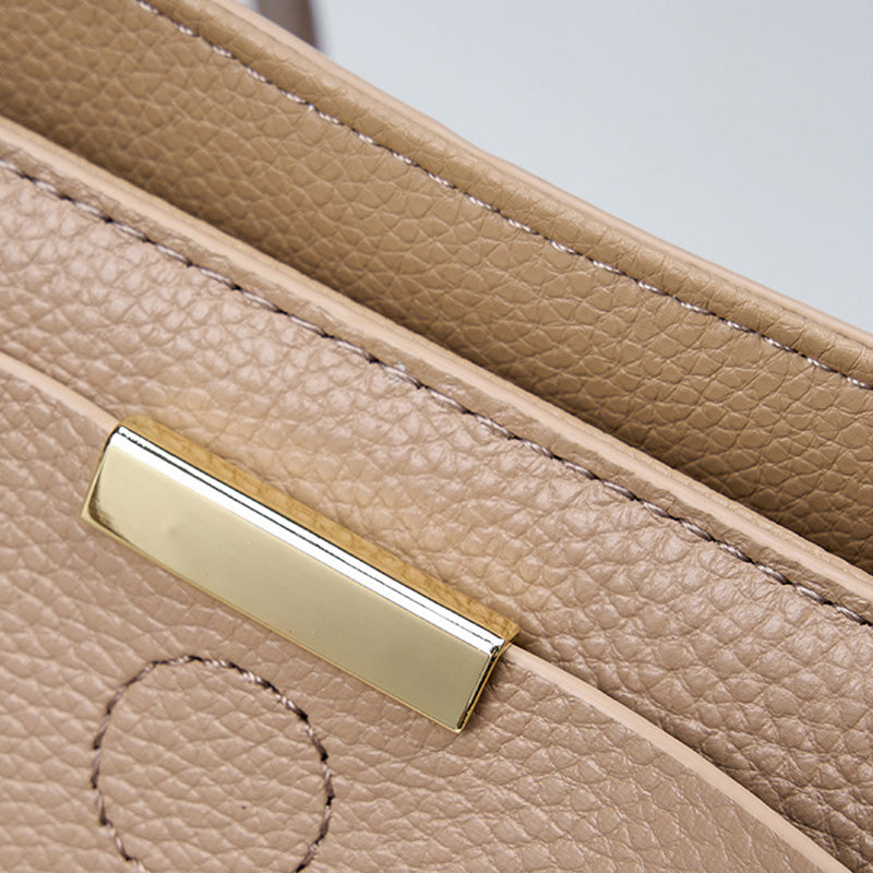 Women Casual Soft Cowhide Leather Tote Shoulder Bag-RAIIFY