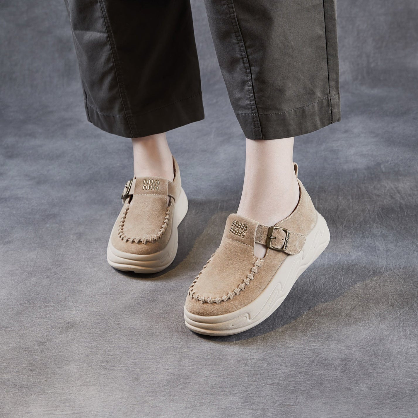 Women's Retro Leather Casual Platform Shoes-RAIIFY