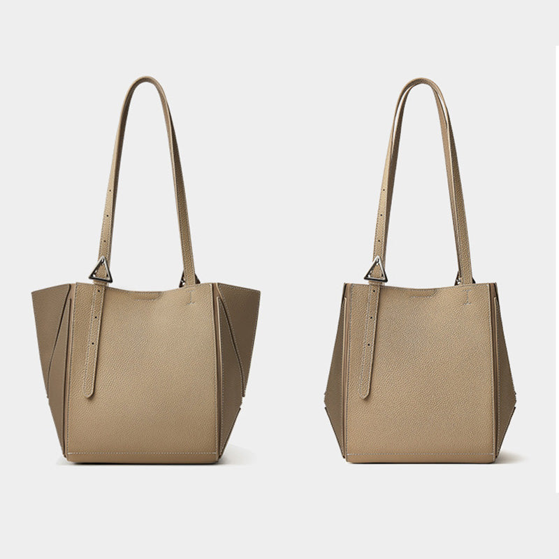 Women’s Fashion Leather Convertible Geometric Tote Bag-RAIIFY