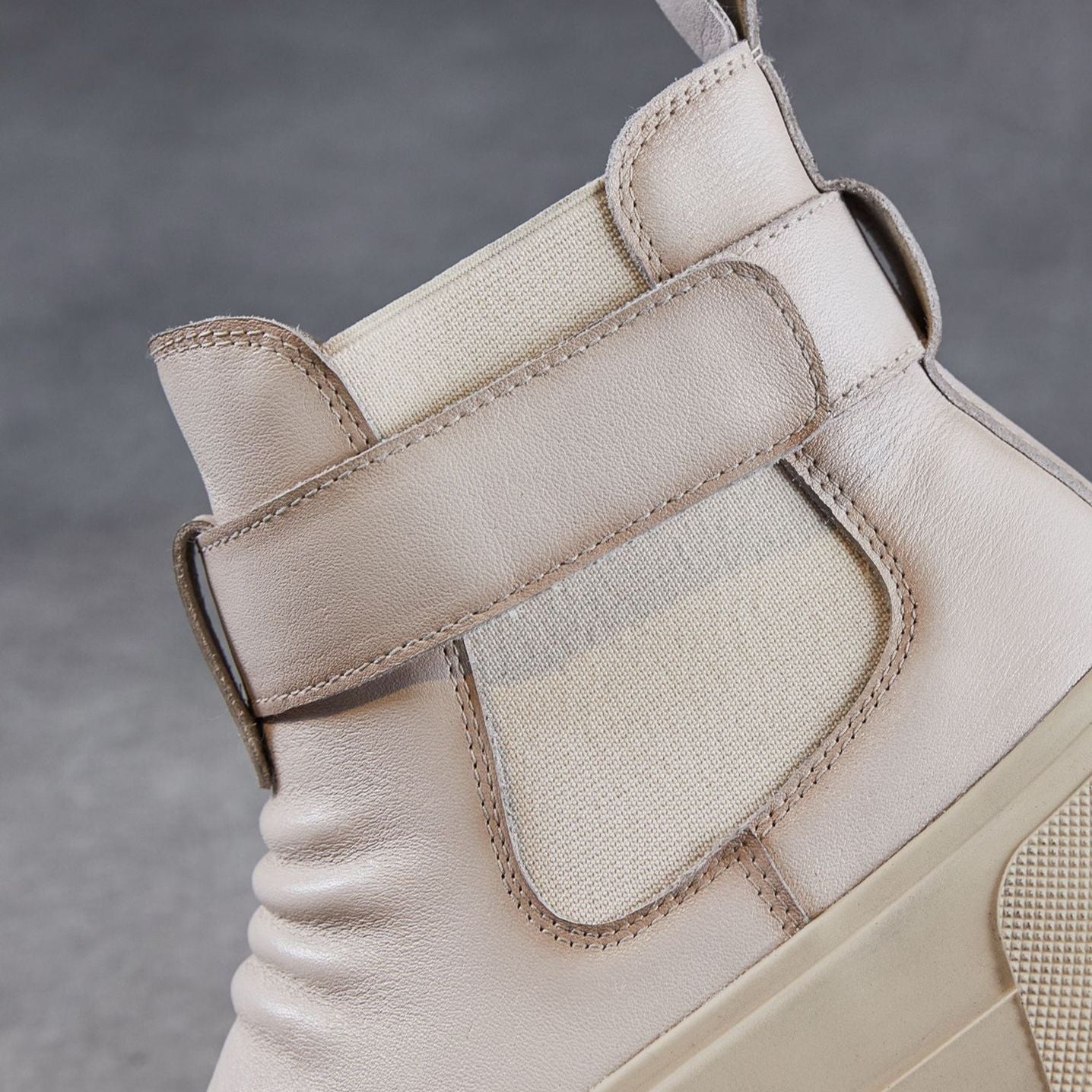 Women's Plain Leather Casual Ankle Boots-RAIIFY