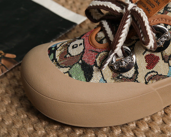 Women's Fashion Pattern Canvas Flat Casual Shoes-RAIIFY