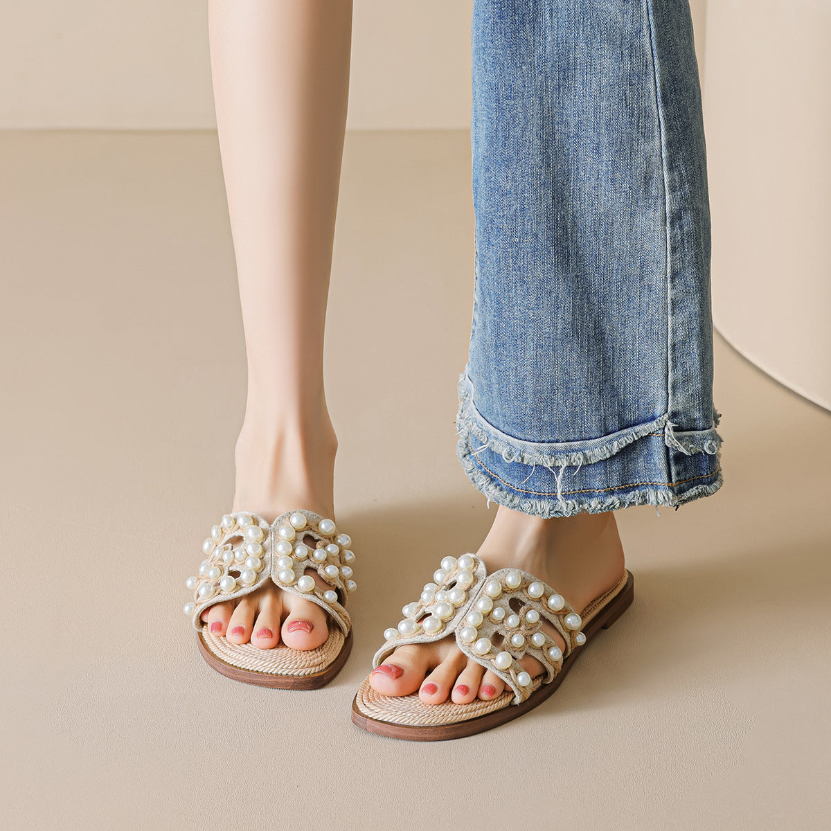 Women's Woven Casual Summer Beach Sandals Slides-RAIIFY