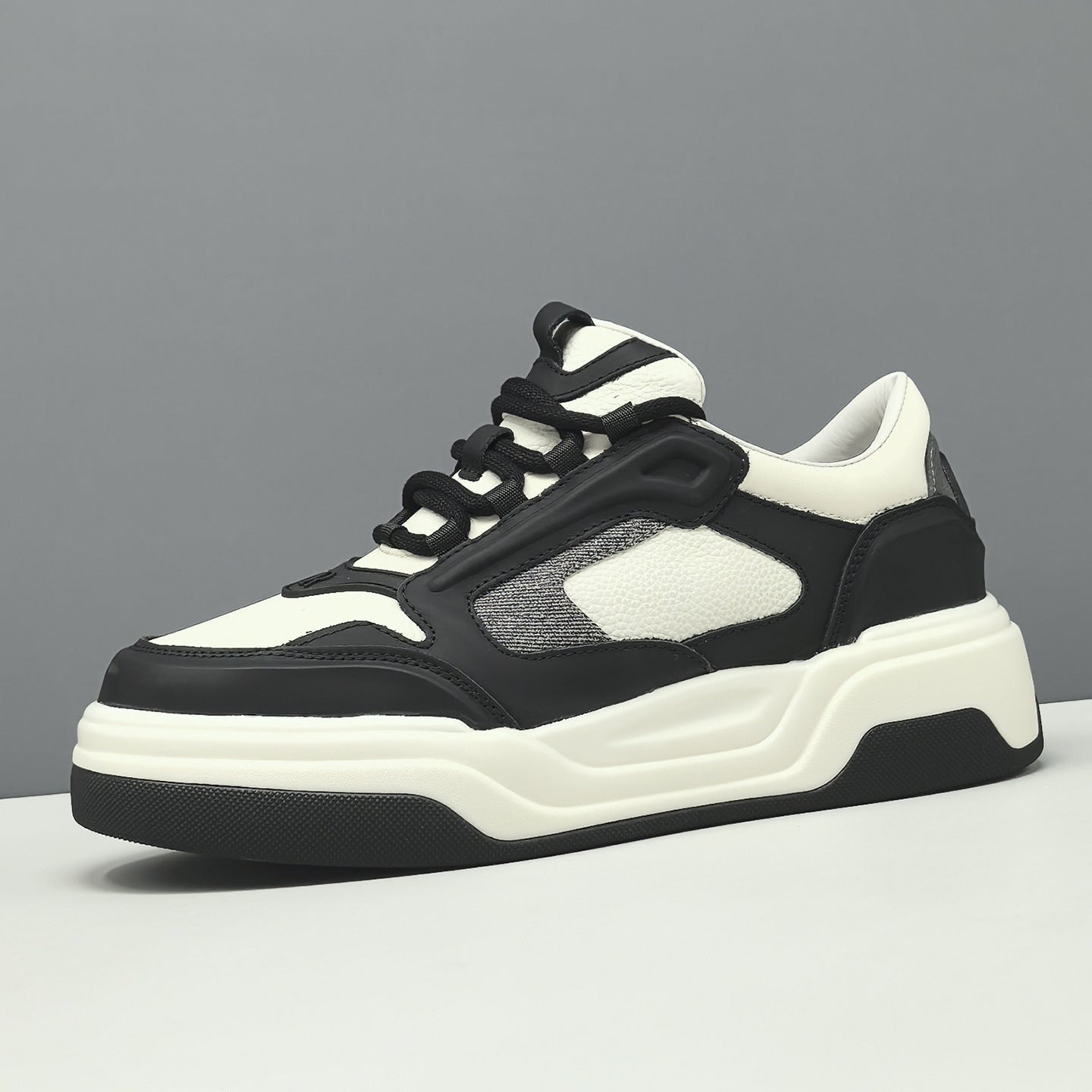 Men's Fashion Color Blocked Leather Casual Sneakers-RAIIFY