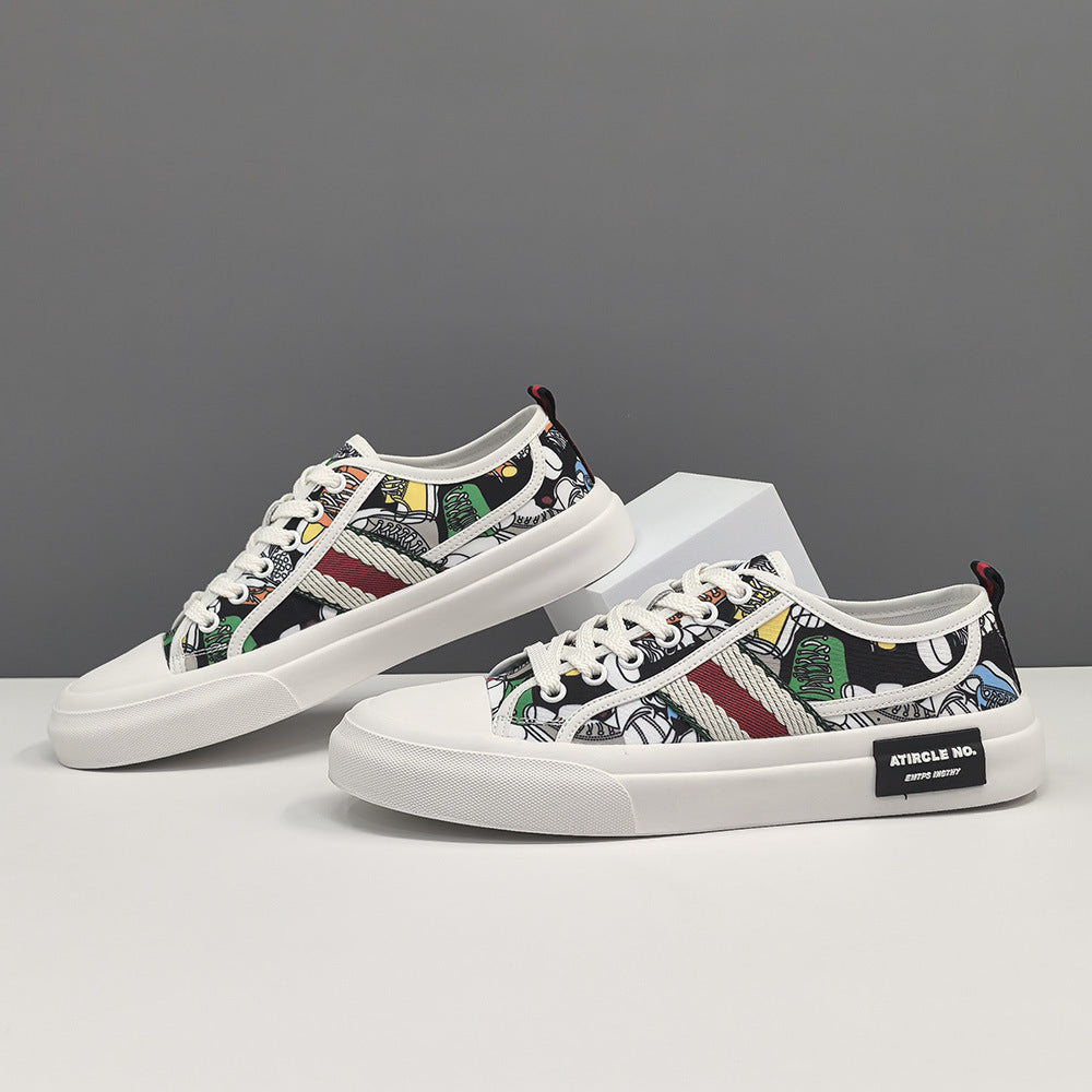 Men Fashion Patchwork Breathable Canvas Casual Shoes-RAIIFY