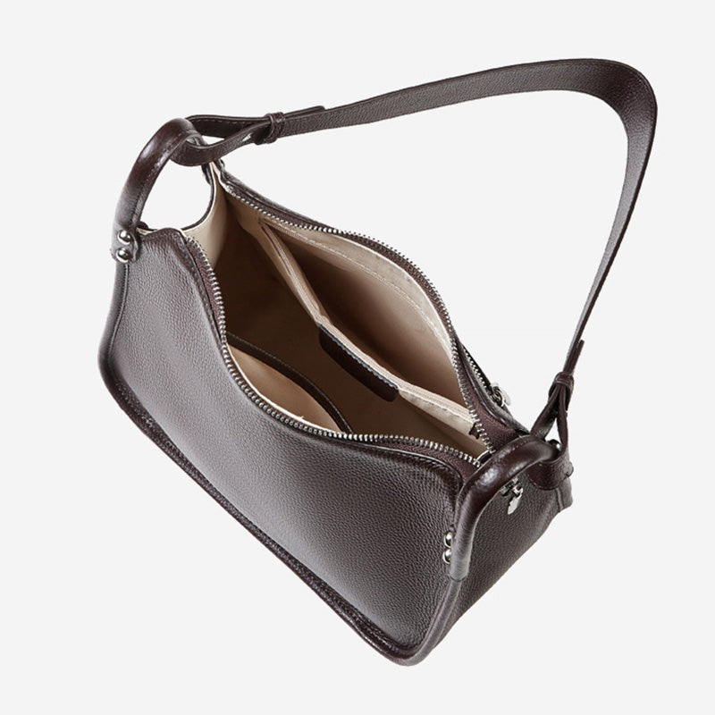 Women's Top-Grain Leather Hobo Tote Crossbody Bag-RAIIFY