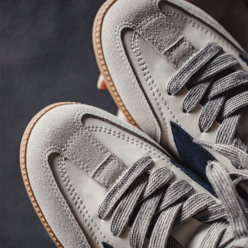 Men Low Retro Patchwork Leather Casual Training Sneakers-RAIIFY