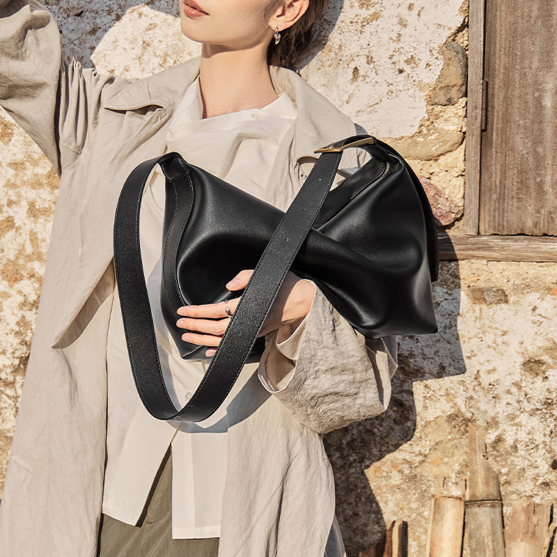 Women's Fashion Soft Plain Leather Tote Bag-RAIIFY