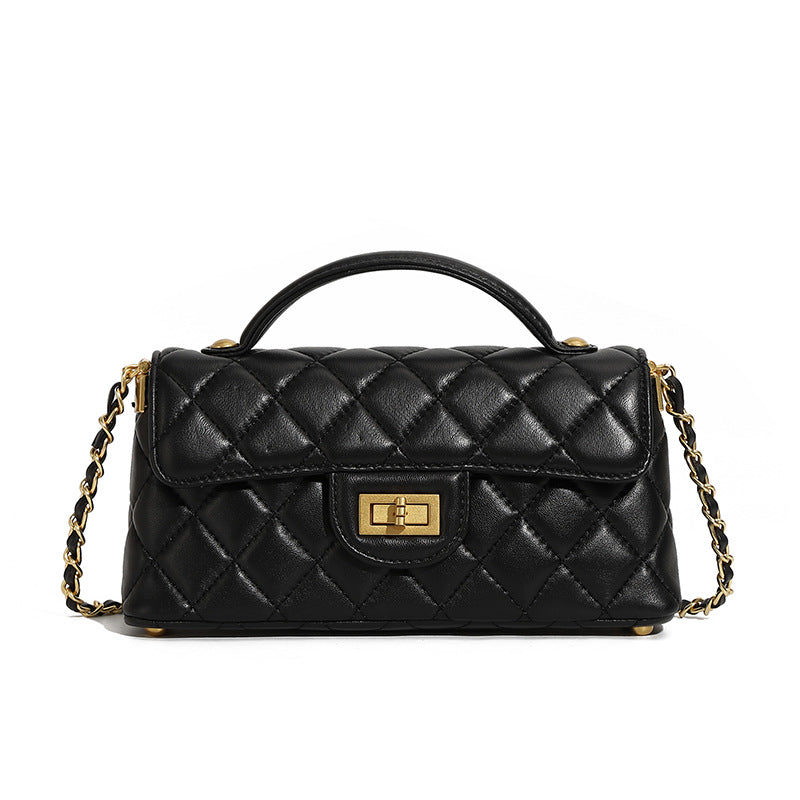 Women's Fashion Plain Quilted Leather Cross Body Bag-RAIIFY