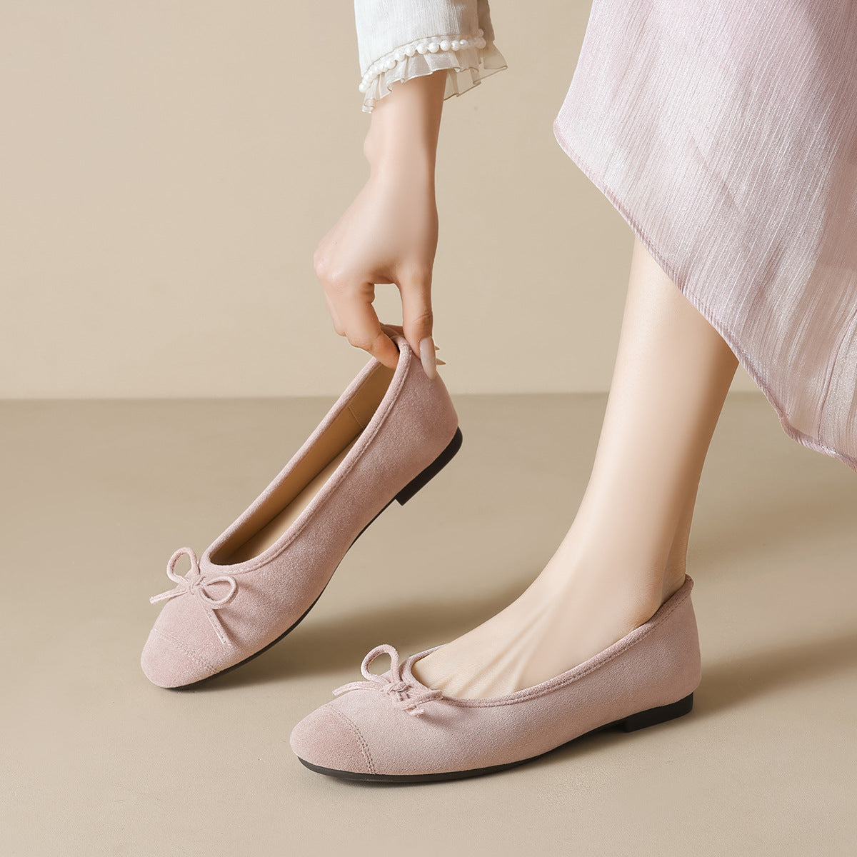 Women's Plain Bowknot Casual Comfort Flats-RAIIFY