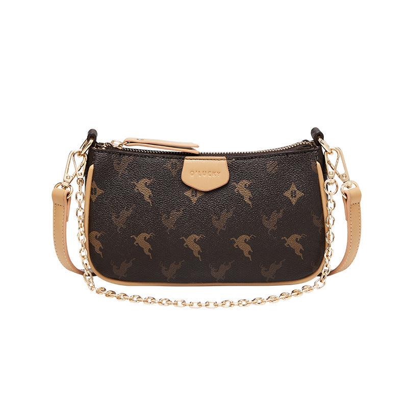 Women's Vintage Monogram Crossbody Bag-RAIIFY