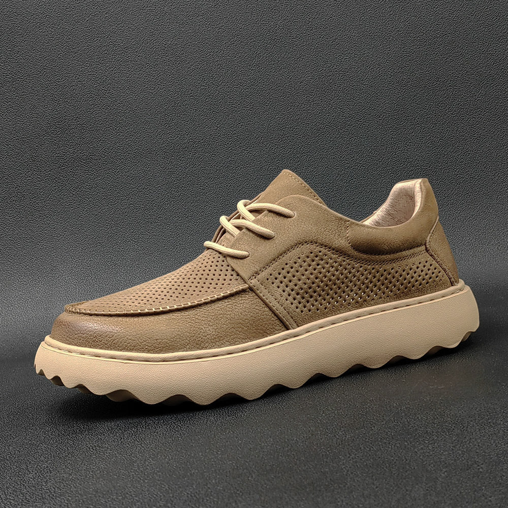 Men Minimalist Hollow Leather Breathable Casual Shoes-RAIIFY