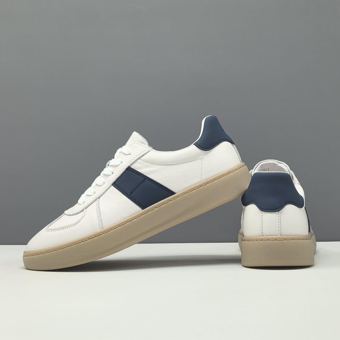 Men's Fashion Color-Blocked Leather Flat Casual Shoes-RAIIFY